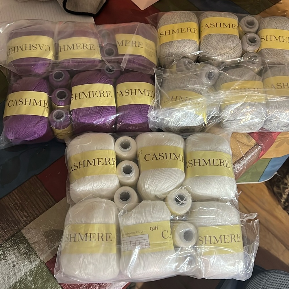 Cashmere  knitting crochet yarn bundle
